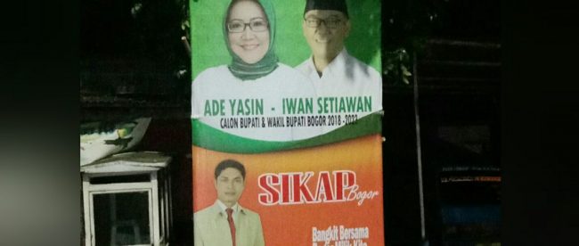 Pendukung paslon Bupati dan Wakil Bupati Bogor nomor urut dua Ade Yasin-Iwan Setiawan semakin gencar melakukan sosialisasi menjelang Pilbup Bogor, Kamis 19/04/2018 (dok. KM)