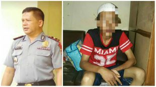 Kapolsek Kemang, Bogor, Kompol Ade, dan tersangka pelaku pembacokan, ST (dok. KM)