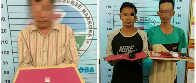 Seorang Pria paruh baya pelaku Narkoba jenis sabu, berinisial TA (53) Asal Mon Geudong, Kecamatan Banda Sakti Lhoksemawe, saat berada di ruang Satres narkoba Polres Aceh Utara (dok. KM)