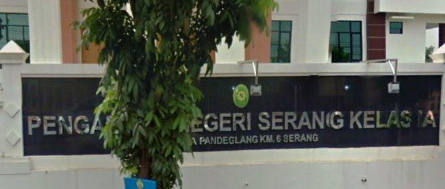 Kantor PN Kelas 1 Serang yang berada di Jalan Raya Pandeglang Km 6 Serang, Banten.