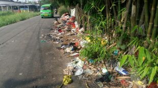 Tumpukan sampah yang berserakan di sepanjang jalan Bojong Gede-Cilebut (dok. KM)