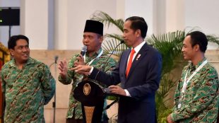 Presiden Joko Widodp saat peresmian pembukaan Asian Agriculture & Food Forum (ASAFF) tahun 2018, di Istana Negara, Kamis, 28 Juni 2018.