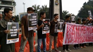 Unjuk rasa sekelompok mahasiswa di Tugu Kujang, Kota Bogor, Jumat 27/7/2018 (dok. KM)