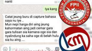 Tangkapan layar dari pembicaraan WhatsApp antara wartawan KM, Dody Kurniawan, dengan caleg Partai Golkar Kota Bogor Dian Ardiansyah yang berisi pengancaman (dok. KM)
