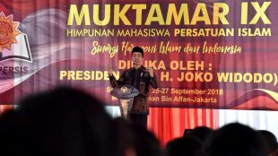 Presiden Joko Widodo membuka Muktamar IX HIMA-PERSIS di Jakarta, 25/9/2018 (dok. Setpres)