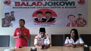 Pengukuhan Balad Jokowi Koordinator Daerah Depok dan Bogor di Cibinong, Minggu 21/10 (dok. KM)