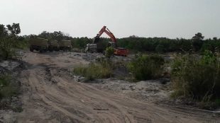 Lokasi tambang pasir di Dusun Karang Panjang Desa Rebo Kabupaten Bangka (dok. KM)