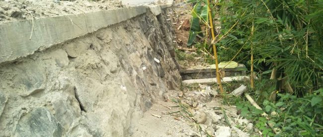 TMMD memperkuat Badan jalan Lakukan Reboisasi dan mengerjakan TPT Dengan panjang 40 m ( dok. KM)