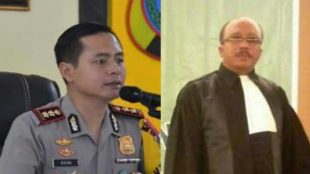 Kapolres nias AKBP Deni Kurniawan dan pengacara Martin Surianto Buaya (dok. KM)