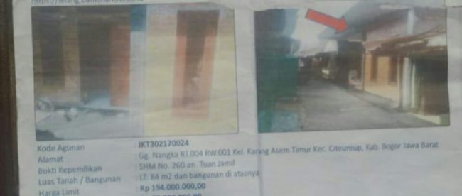 Penyegelan terhadap rumah Elis, warga Kelurahan Karang Asem Timur, Kecamatan Citeureup, Kabupaten Bogor (dok. KM)
