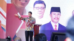 Menteri Pertanian (Mentan) Amran Sulaiman dalam sambutannya pada acara Pelatihan dan Silaturahmi Pemerintah Desa se-Indonesia, di Indonesia Convention Exhibition, BSD City Kamis (29/11/2018)