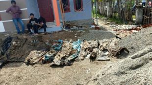 Kerangka jenazah yang ditemukan warga Gampong Kajhu, Aceh Besar, diduga korban tsunami (dok. KM)