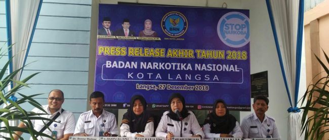 Press Release Akhir Tahun 2018 BNN Kota Langsa, Kamis 27/12/2018 (dok. KM)