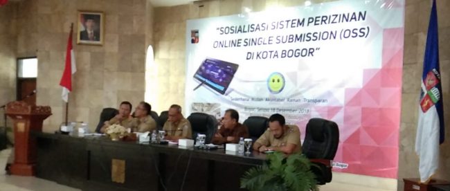 Sosialisasi Sistem Perizinan Online Single Submission (OSS) di Kota Bogor, Selasa 18/12/2018 (dok. KM)