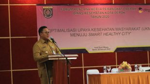 Wakil Walikota Depok, Pradi Supriatna Saat Memberikan Sambutan Renja Dinkes 2020