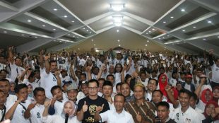 Relawan PePes BARJAB saat menerima pengarahan di Aula Ballroom Hotel Orri, Citeureup, Kabupaten Bogor, Senin 11/3/2019 (dok. KM)