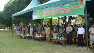 Pembukaan kegiatan pelatihan dan simulasi pengamanan Pemilu 2019 di Lapangan Kompi Kota Langsa, Senin 18/3/2019 (dok. KM)