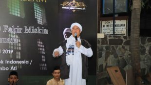 Ketua Umum SGI, Opick Tombo Ati saat menyampaikan tausiyah, Kamis 4/4/2019 (dok. KM)