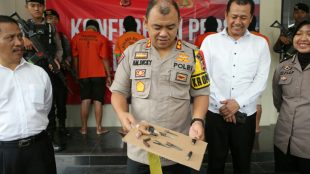 Konferensi pers Polres Bogor pada Senin 13/5/2019 (dok. KM)