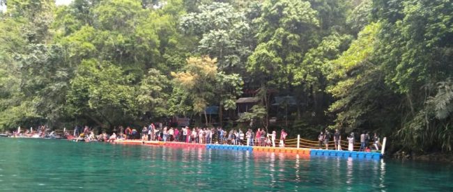 Dermaga tujuan lokasi wisata Labuan Cermin, Biduk-Biduk, Kabupaten Berau, Kaltim (dok. KM)