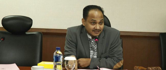 Ketua Komite I DPD RI, Fachrul Razi dalam rapat dengan Direktorat Jenderal Pemasyarakatan Kementerian Hukum dan Hak Asasi Manusia (Kemenkumham), di Kompleks Parlemen, Senayan, Jakarta, Senin 17/6/2019