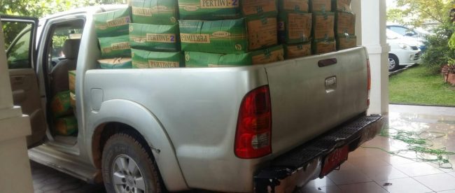 Bantuan bibit jagung tahun 2018 dari Gapoktan Cemerlang Paya Benua dan Gapoktan Julumudi Balunijuk yang ditarik kembali Dinas Pertanian Provinsi Babel, Selasa 25/6/2019 (dok. KM)