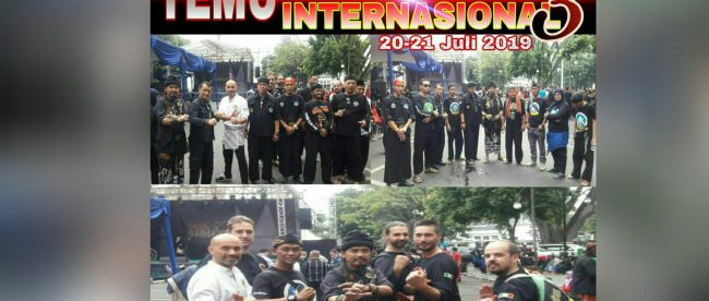 Para pesilat yang mengikuti acara Temu Pendekar Internasional III di Kota Bandung, Sabtu 20/7/2019 (Foto: Istimewa)