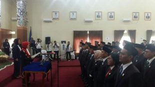 Pelantikan serta pengucapan sumpah Anggota DPRD Kota Pangkalpinang Masa Jabatan Tahun 2019-2024 di Gedung DPRD Kota Pangkalpinang, Rabu 28/8/2019 (dok. KM)