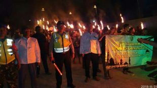 Pawai obor sambut Tahun Baru Islam di Desa Gunungtua, Subang, 31/8/2019 (dok. KM)