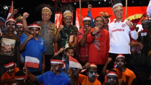 Ketiga petinggi Jawa Tengah hadir dalam Pagelaran Seni Budaya Merajut Kebhinnekaan 2019 di Lapangan Pancasila Simpanglima Semarang, Sabtu 7/9/2019