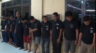 Tersangka kasus narkotika pengungkapan kasus dalam rentang satu bulan Polres Tanjungbalai, Selasa 22/10/2019 (dok. KM)