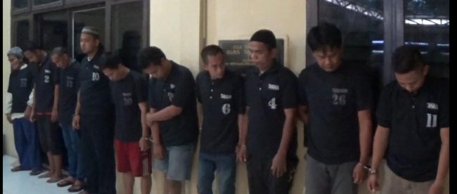 Tersangka kasus narkotika pengungkapan kasus dalam rentang satu bulan Polres Tanjungbalai, Selasa 22/10/2019 (dok. KM)