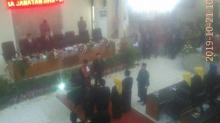 Pengambilan sumpah jabatan pimpinan DPRD Subang, Senin 21/10/2019 (dok. KM)