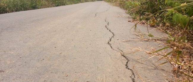Kondisi Jalan Jade-Lumbung, Kecamatan Merawang, Kabupaten Bangka (dok. KM)