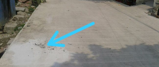 Pekerjaan betonisasi jaling di jl. Mangga V Rt018/18. Perumahan Regency 2 Kelurahan Wanasari Cibitung yang sudah di-coredrill (dok. KM)