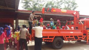 Kegiatan pengenalan bencana pada anak-anak RA Perwanida 1 Kota Pangkalpinang di Kantor BPBD Provinsi Babel, Rabu 6/11/2019 (dok. KM)