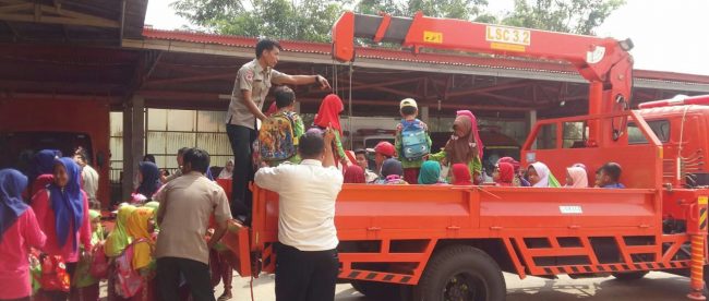 Kegiatan pengenalan bencana pada anak-anak RA Perwanida 1 Kota Pangkalpinang di Kantor BPBD Provinsi Babel, Rabu 6/11/2019 (dok. KM)