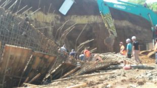 Kondisi di lokasi proyek double track PT KAI di Cigombong, Kabupaten Bogor, setelah bencana longsor pada Sabtu 16/11/2019 (dok. KM)