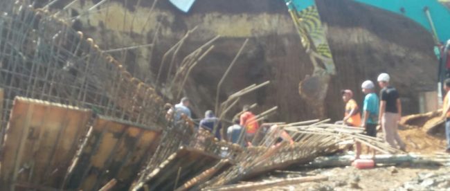 Kondisi di lokasi proyek double track PT KAI di Cigombong, Kabupaten Bogor, setelah bencana longsor pada Sabtu 16/11/2019 (dok. KM)