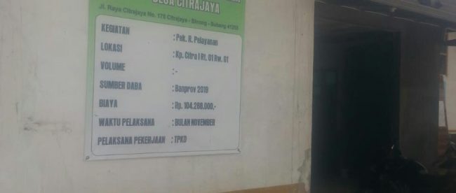 Proyek rehab Kantor Desa Citra Jaya, Kecamatyan Binong, Subang (dok. KM)