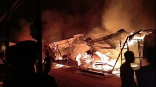 Kebakaran di Pasar TPO Tanjungbalai, Selasa 26/11/2019 (dok. KM)