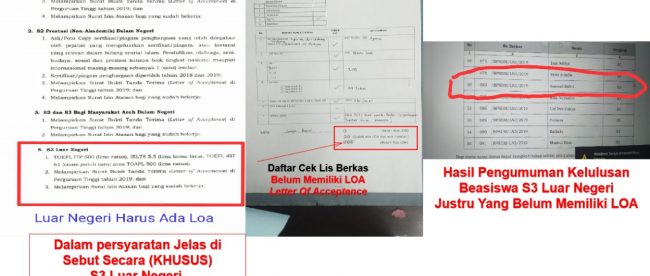 Persyaratan penerima Beasiswa BPSDM Aceh yang diterima KM dari Samsul Bahri, Kamis malam 31/10/2019 (dok. KM)