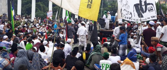 Aksi Solidaritas FMBR dan FPI Bogor Raya, Bela Muslim Uighur di Tugu Kujang, Kota Bogor, 26/12/2019 (dok. KM)