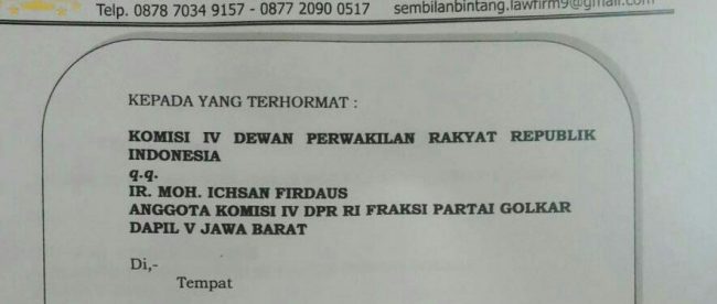 Aduan Sembilan Bintang & Partners ke Komisi IV DPR RI (dok. KM)
