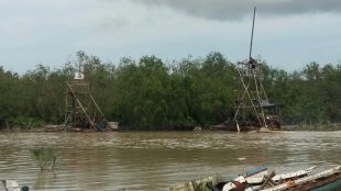 Pertambangan pasir timah ilegal rajuk di Sungai Rangkui, Kota Pangkalpinang, Provinsi Babel (dok. KM)