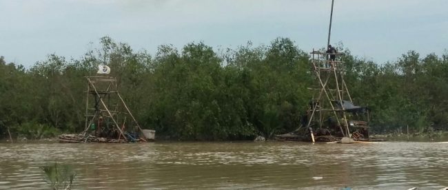 Pertambangan pasir timah ilegal rajuk di Sungai Rangkui, Kota Pangkalpinang, Provinsi Babel (dok. KM)