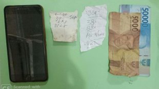 Barang bukti yang diamankan Polres Tanjungbalai dalam kasus judi togel (dok. KM)