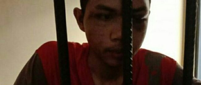 Ariyanto (22) yang ditahan setelah dituduh memukul anggota kepolisian saat aksi demo mahasiswa pada akhis September 2019 lalu (Istimewa)