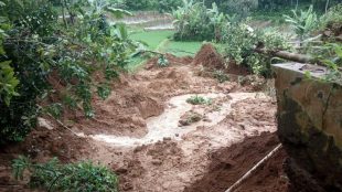 Lokasi longsor di Kampung Cibitung 3 RT022/006 Desa Ponggang, Kecamatan Serangpanjang, Subang (dok. KM)