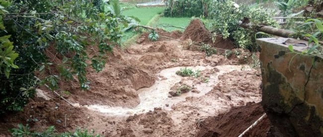 Lokasi longsor di Kampung Cibitung 3 RT022/006 Desa Ponggang, Kecamatan Serangpanjang, Subang (dok. KM)